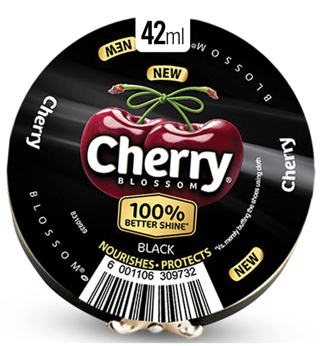 Cherry Blossom Black Shoe Polish, 42ml