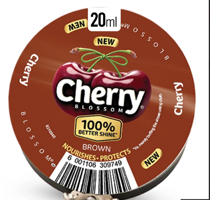 Cherry Blossom Dark Tan Shoe Polish, 20ml