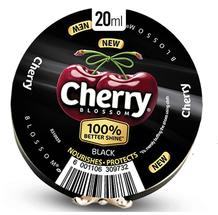 Cherry Blossom Black Shoe Polish, 20ml