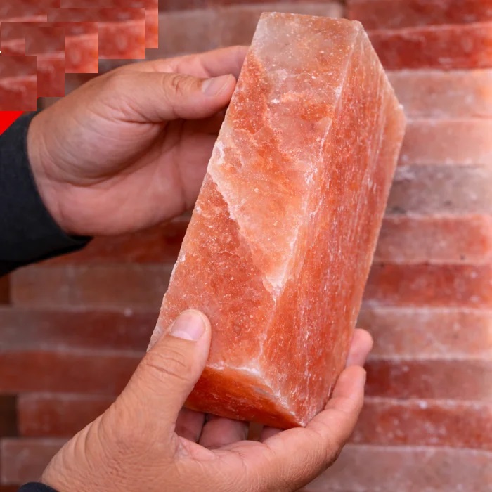 Pink Salt Block 8×4×2 – Salt Block for Cooking Food, Grilling, Sauna & Wellness Rooms