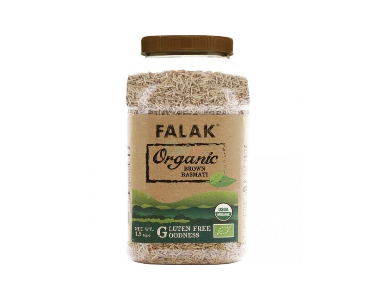 Falak Organic Brown Basmati Rice Gluten Free 1.5 kg Jar
