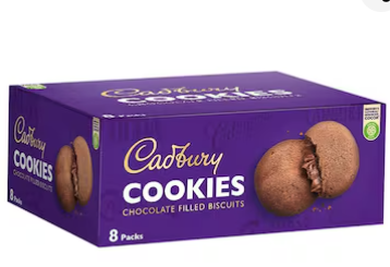 Cadbury Cookies Chocolate Filled Biscuits 25g (Pack Of 8)