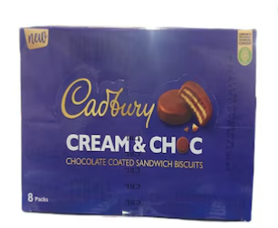 LU Cadbury Cream & Chocolate Biscuits 32.6g (Pack Of 8)