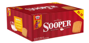 Peek Freans Sooper Egg & Milk Cookies Half Rolls 8Pcs